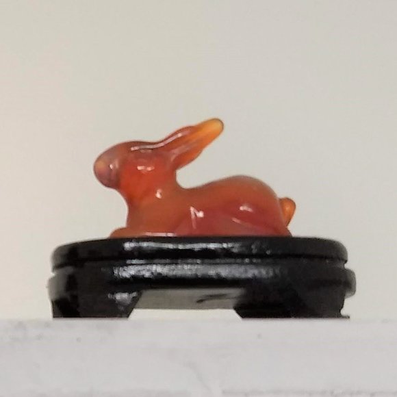 vintage 60s NWT carved agate rabbit figurine gift set 🎈HOST PICK🎈 - Picture 4 of 15
